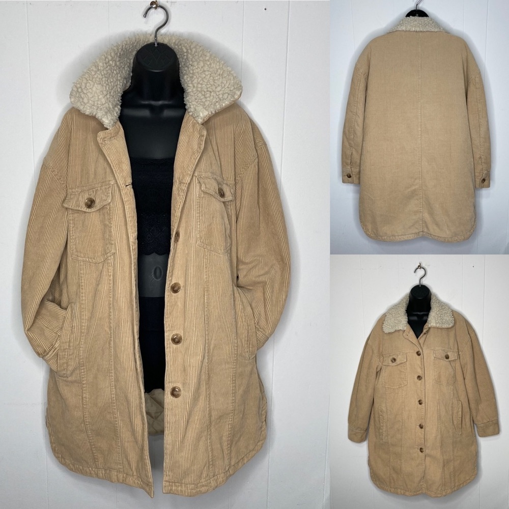 Lucky Brand khaki corduroy jacket L like new!